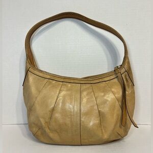Coach vintage‎ Ergo Y2K pleated half moon leather hobo Camel style # 12235